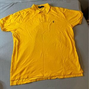VintagePolo by Ralph Lauren polo shirt, yellow with royal blue horse Sz XXL mens